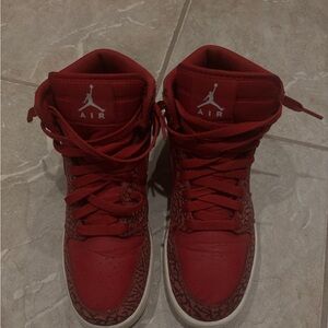 Red Air Jordan High-Top Sneakers